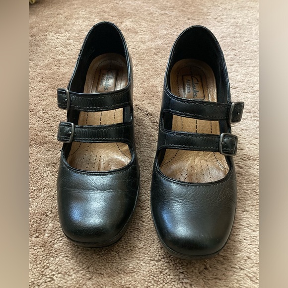 Clarks Artisan Double Strap Black Mary Jane Size 8m - Picture 1 of 17